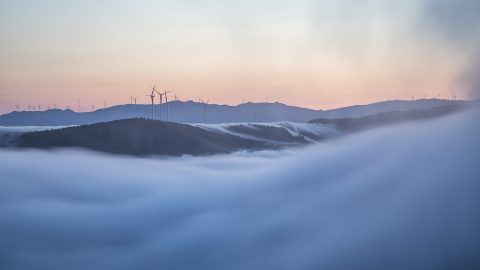 Energy, Pedro de Oliveira Simões Esteves | Serra da Arada, Portugal (30/09/2021) – Up on the mountains in Portugal near some wind turbines moments before sunrise over a sea of clouds